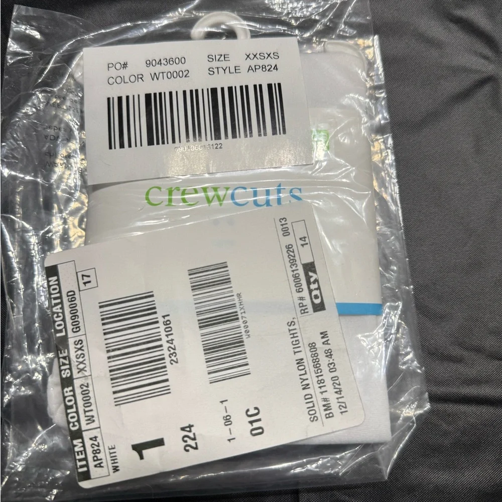 Crewcuts Black and White Tights, size 2-5yrs